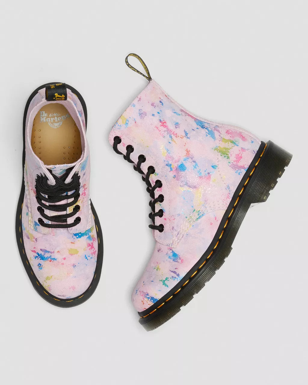DR MARTENS 1460 Pascal Rainbow Suede Lace Up Boots
