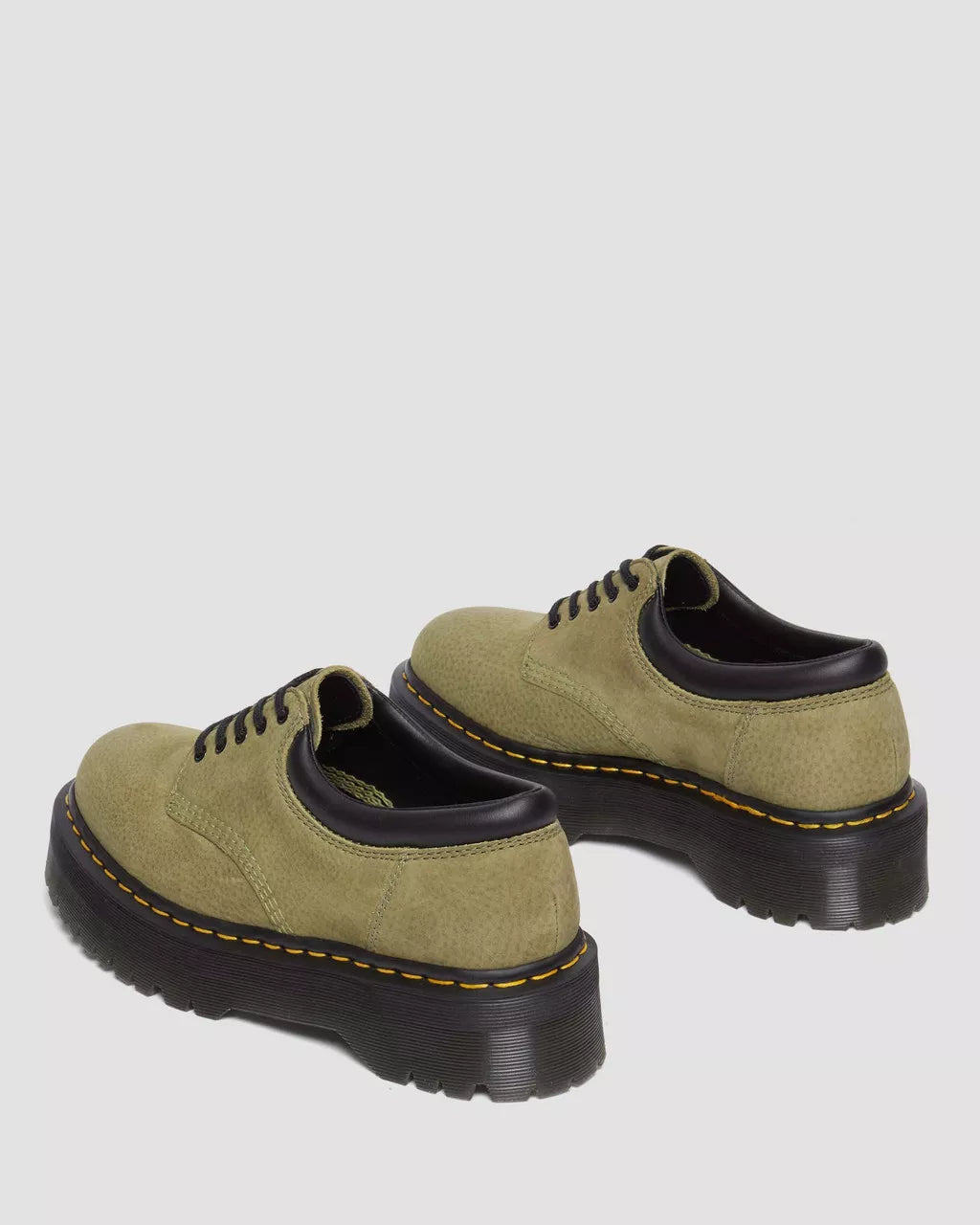 DR MARTENS 8053 Tumbled Nubuck Leather Platform Shoes