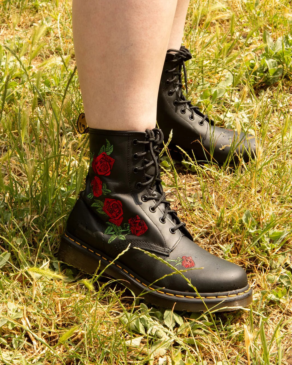 1460 Vonda Floral Rose Leather Lace Up Boots